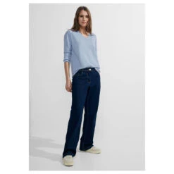 Cecil Damen 3/4 Arm Pullover Oversized V-Neck Tranquil Blue Melange 8 Cecil Damen 3/4 Arm Pullover Oversized V-Neck Tranquil Blue Melange -Modezauber Günstiges Geschäft cecil oversized v neck pullover blau 13996 model