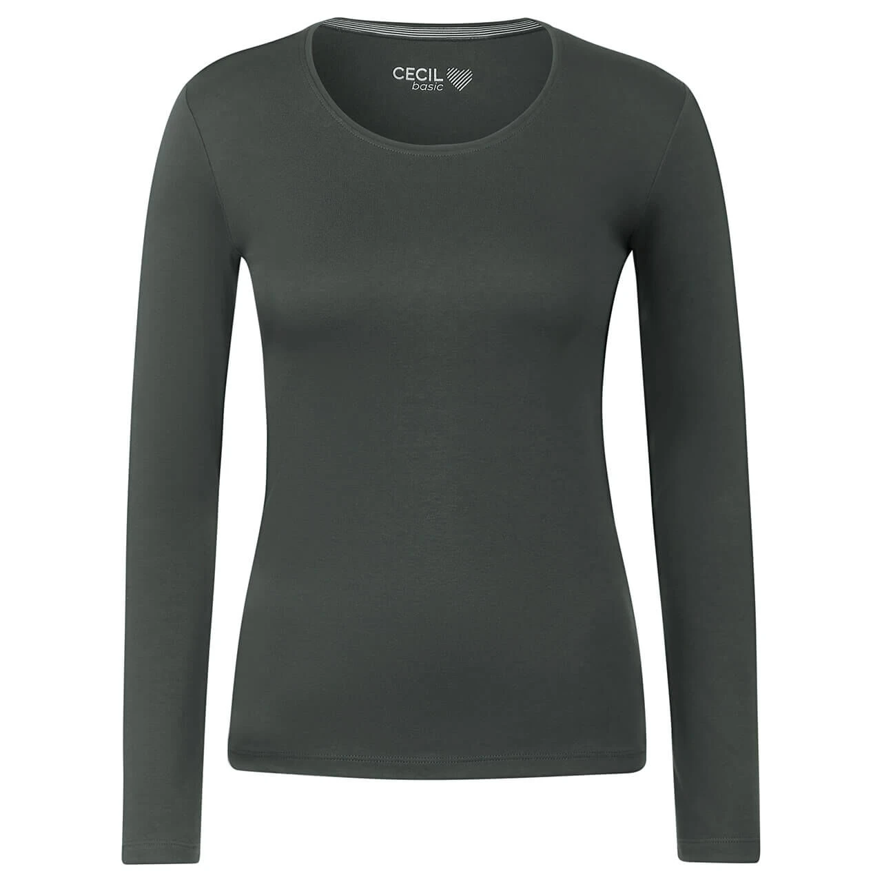 Cecil Damen Langarm Shirt Pia Strong Khaki 1 Cecil Damen Langarm Shirt Pia Strong Khaki