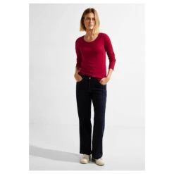 Cecil Damen Langarm Shirt Pia Casual Red 8 Cecil Damen Langarm Shirt Pia Casual Red -Modezauber Günstiges Geschäft cecil pia langarmshirt rot 14935 front