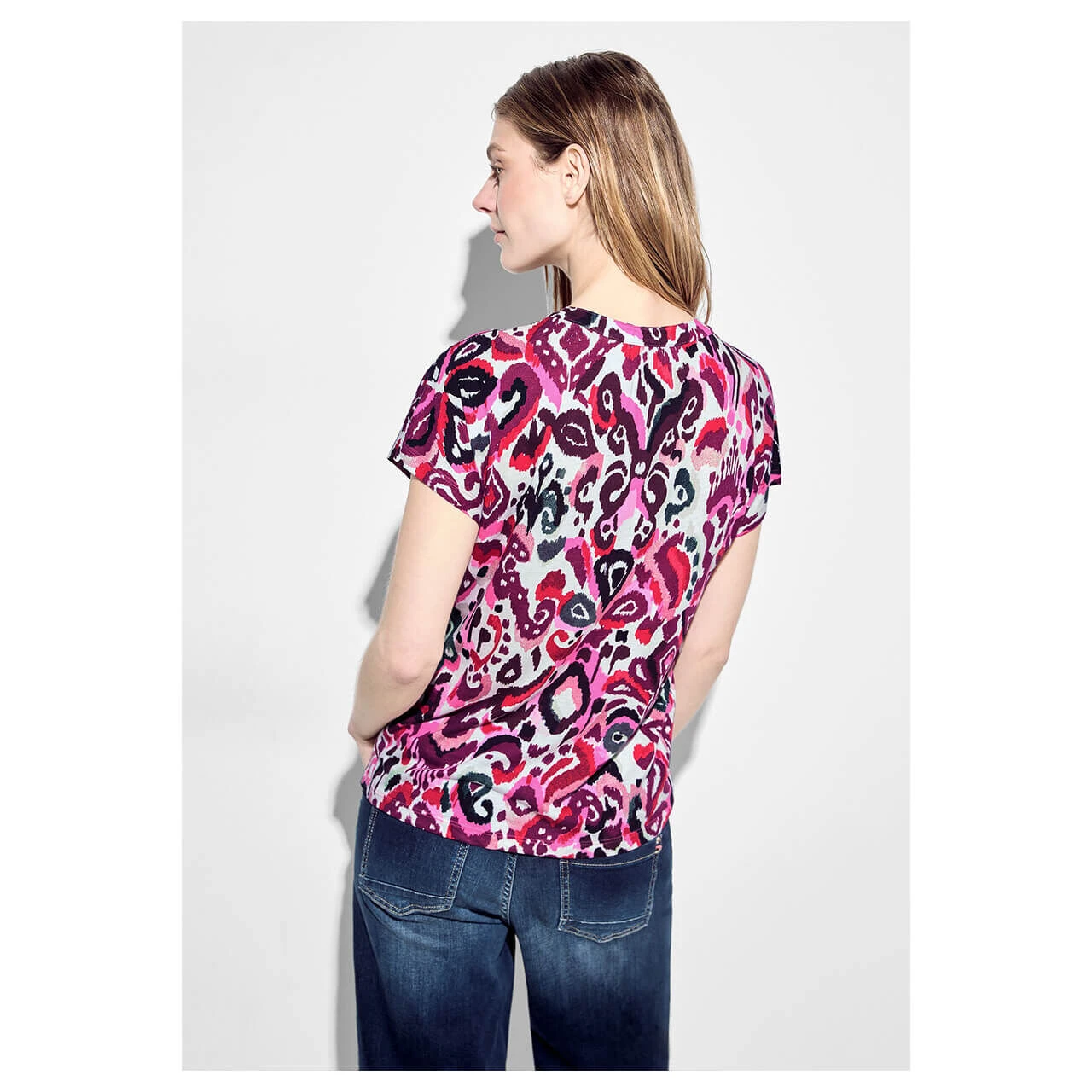 Cecil Damen T-Shirt Bloomy Pink Printed 2 Cecil Damen T-Shirt Bloomy Pink Printed – Bild 2