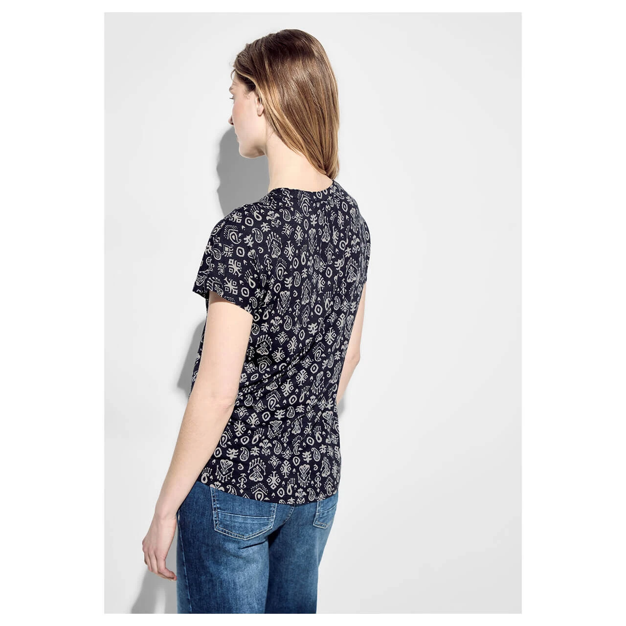 Cecil Damen T-Shirt Black Ornament 2 Cecil Damen T-Shirt Black Ornament – Bild 2