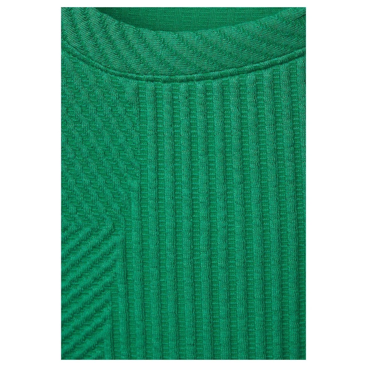 Cecil Damen Sweatshirt Cropped Structure Easy Green 5 Cecil Damen Sweatshirt Cropped Structure Easy Green – Bild 5