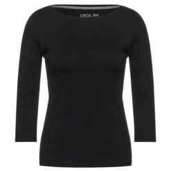 Cecil Damen 3/4 Arm Shirt Basic Boatneck Black
