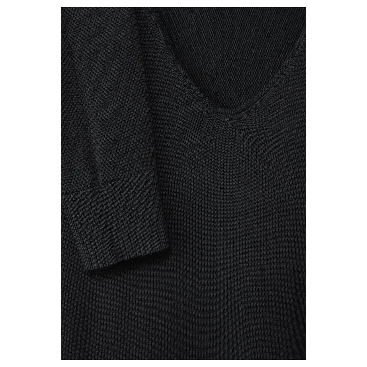 Cecil Damen Pullover Rounded V-Neck Black 5 Cecil Damen Pullover Rounded V-Neck Black – Bild 5