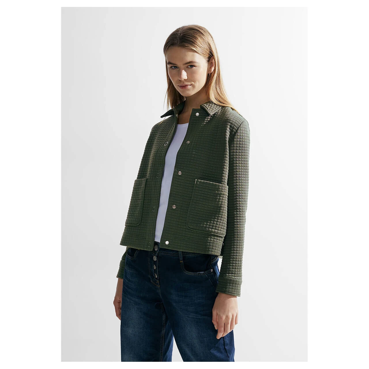 Cecil Damen Shirtjacke Dynamic Khaki 2 Cecil Damen Shirtjacke Dynamic Khaki – Bild 2