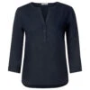 Cecil Solid Damen 3/4 Arm Bluse Deep Blue