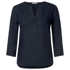Cecil Solid Damen 3/4 Arm Bluse Deep Blue