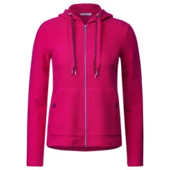 Cecil Damen Hoodie Shirtjacke Solid Pink Sorbet