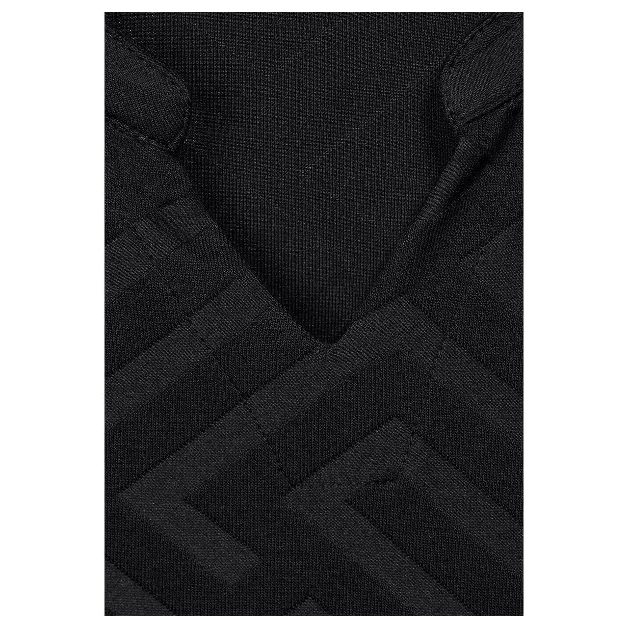 Cecil Damen Langarm Shirt Solid Jacquard Tunic Black 5 Cecil Damen Langarm Shirt Solid Jacquard Tunic Black – Bild 5