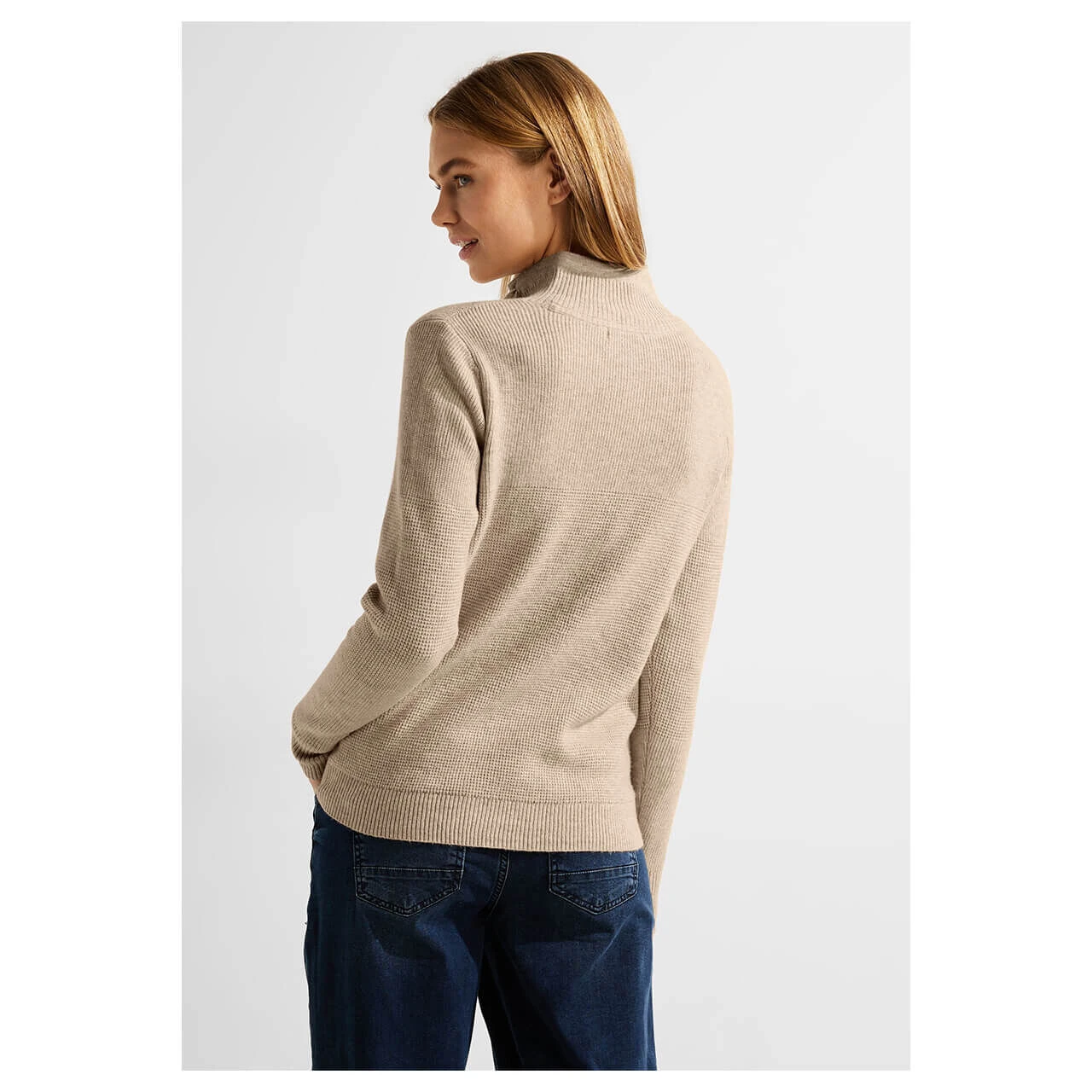 Cecil Damen Strickjacke Cosy Structured Zip Cardigan Hazelnut Melange 3 Cecil Damen Strickjacke Cosy Structured Zip Cardigan Hazelnut Melange – Bild 3