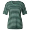 Cecil Damen T-Shirt Stripe Basic Roundneck Raw Salvia Green