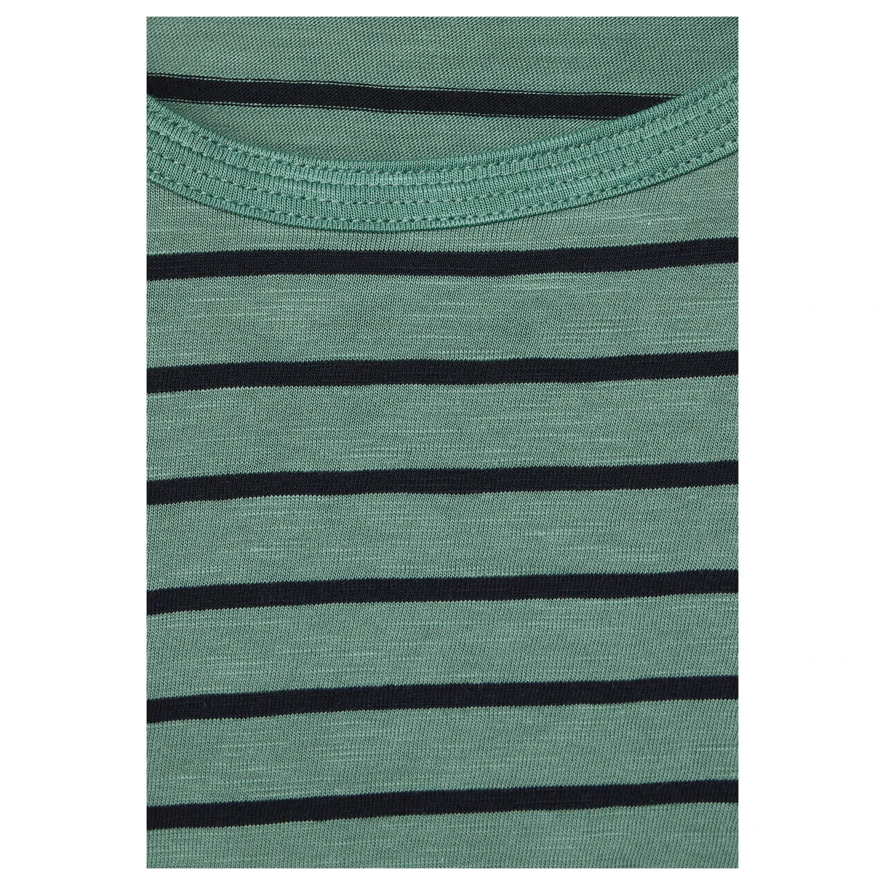 Cecil Damen T-Shirt Stripe Basic Roundneck Raw Salvia Green 5 Cecil Damen T-Shirt Stripe Basic Roundneck Raw Salvia Green – Bild 5