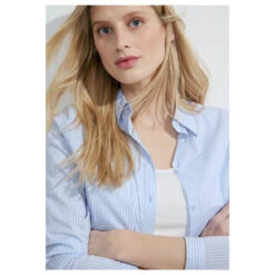 Cecil Damen Langarm Bluse Stripe Blouse Tranquil Blue -Modezauber Günstiges Geschäft cecil stripe blouse bluse blau 24921 model detail
