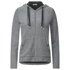 Cecil Damen Hoodie Shirtjacke Stripe Dessin Strong Khaki