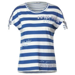 Cecil Stripe Mix T-Shirt Blue Sea