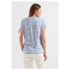 Cecil Stripe Mix T-Shirt Blue Sea -Modezauber Günstiges Geschäft cecil stripe mix shirt blau 34922 hinten