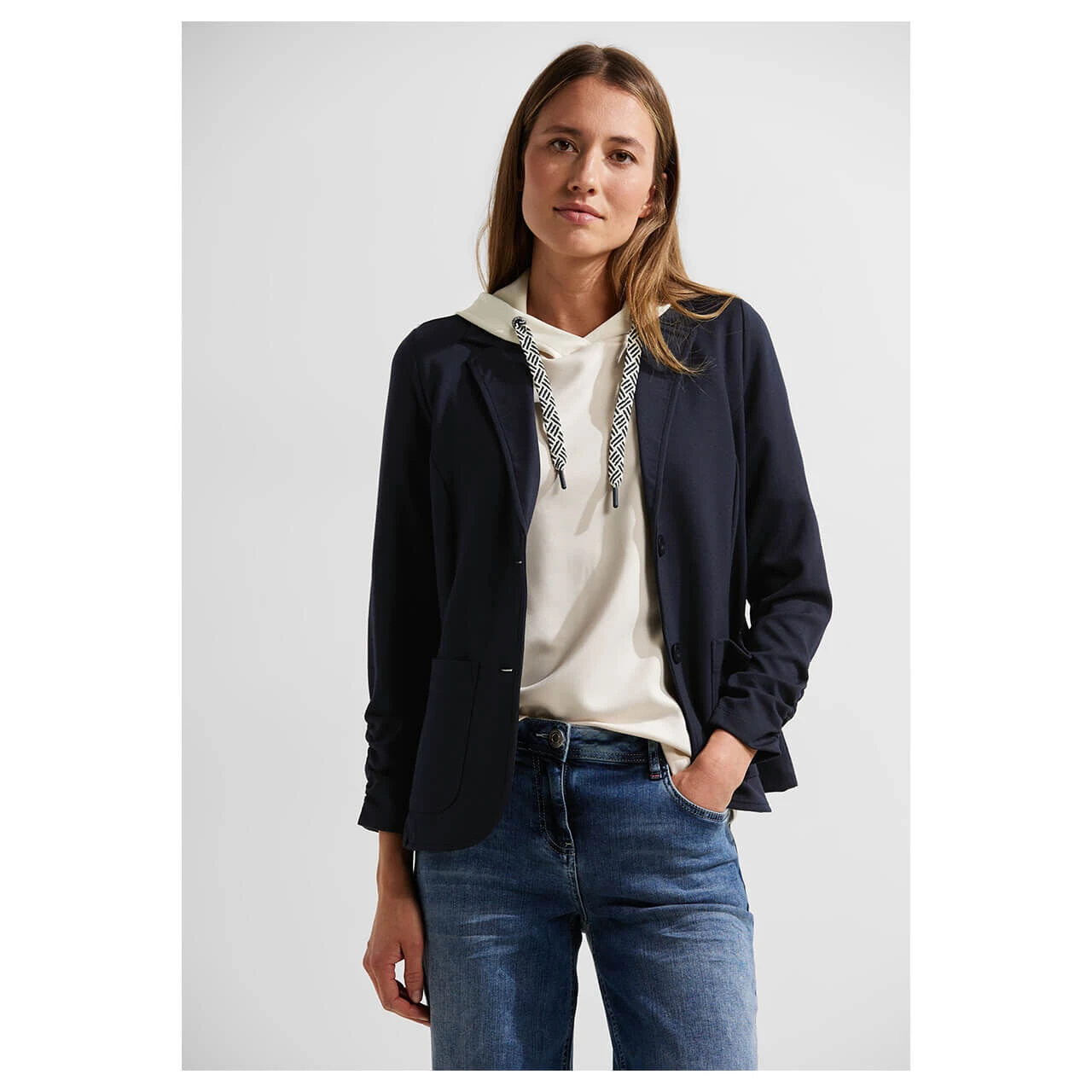 Cecil Damen Sweat Blazer Night Sky Blue 3 Cecil Damen Sweat Blazer Night Sky Blue – Bild 3