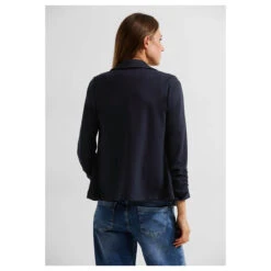 Cecil Damen Sweat Blazer Night Sky Blue 9 Cecil Damen Sweat Blazer Night Sky Blue -Modezauber Günstiges Geschäft cecil sweat blazer with gathering detail blau 14077 hinten