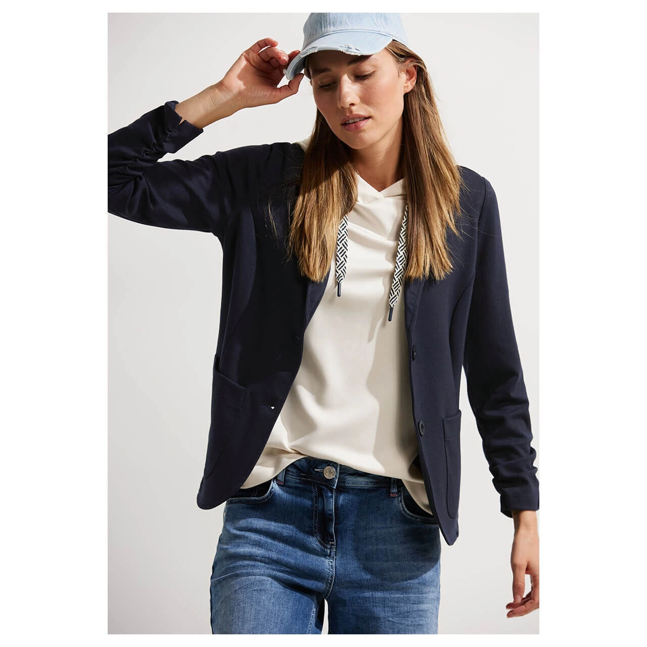 Cecil Damen Sweat Blazer Night Sky Blue 2 Cecil Damen Sweat Blazer Night Sky Blue – Bild 2