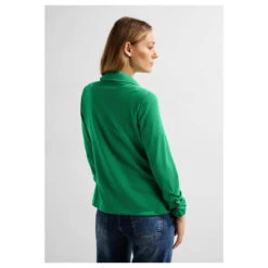 Cecil Damen Sweat Blazer Easy Green -Modezauber Günstiges Geschäft cecil sweat blazer with gathering detail gruen 15069 ansicht model hinten