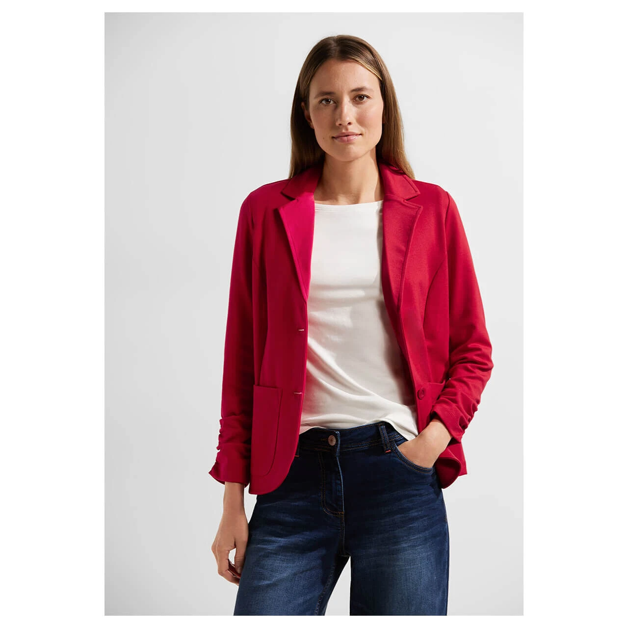 Cecil Damen Sweat Blazer Casual Red 2 Cecil Damen Sweat Blazer Casual Red – Bild 2