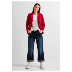 Cecil Damen Sweat Blazer Casual Red 9 Cecil Damen Sweat Blazer Casual Red -Modezauber Günstiges Geschäft cecil sweat blazer with gathering detail rot 14935 vorne
