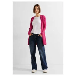 Cecil Damen Long Strickjacke Cosy Cardigan Coral Melange -Modezauber Günstiges Geschäft cecil sweatjacke cosy coral melange 15271 model