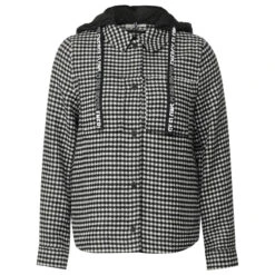 Cecil Damen Jacke Vichy With Hoody Black