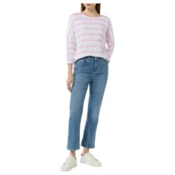 Comma Damen 3/4 Arm Shirt Lilac Pink Stripes -Modezauber Günstiges Geschäft comma 3 4 arm shirt rosa 44g5 model