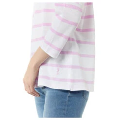 Comma Damen 3/4 Arm Shirt Lilac Pink Stripes -Modezauber Günstiges Geschäft comma 3 4 arm shirt rosa 44g5 model detail seite