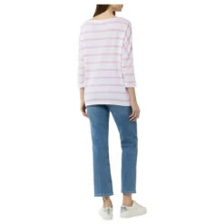 Comma Damen 3/4 Arm Shirt Lilac Pink Stripes -Modezauber Günstiges Geschäft comma 3 4 arm shirt rosa 44g5 model hinten