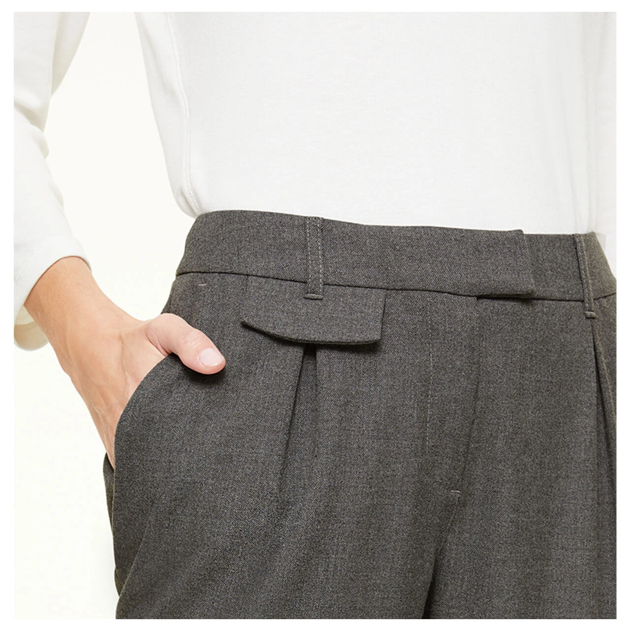 Comma Damen Ankle Hose Grey Melange 4 Comma Damen Ankle Hose Grey Melange – Bild 4