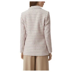 Comma Damen Bouclé Blazer Beige Multicolour 6 Comma Damen Bouclé Blazer Beige Multicolour -Modezauber Günstiges Geschäft comma indoor blazer beige 82n1 model hinten