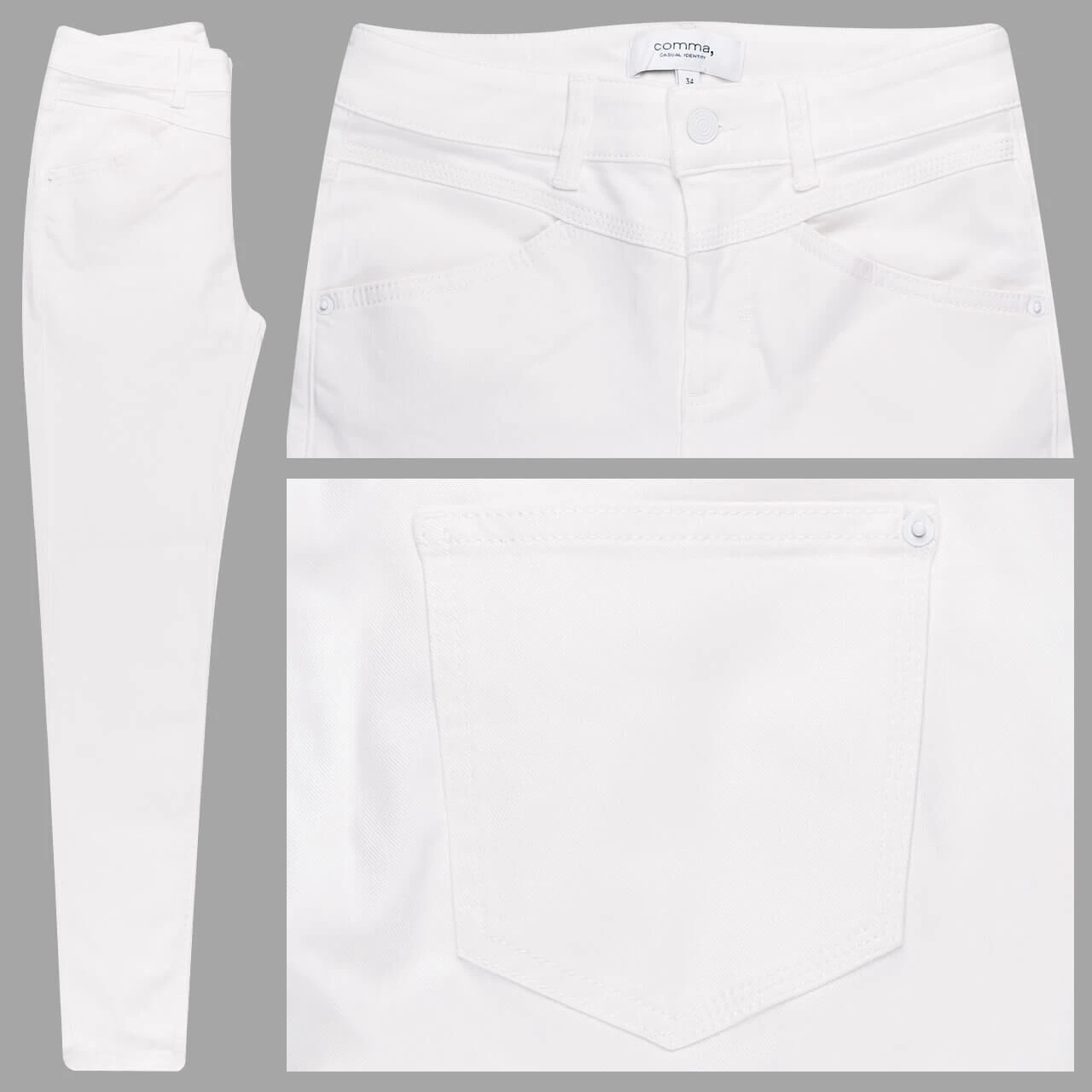 Comma Damen Ankle Skinny Jeans Creamy Off White 1 Comma Damen Ankle Skinny Jeans Creamy Off White