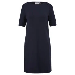 Comma Damen Kurzarm Kleid Blue