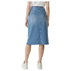 Comma Damen Jeansrock Light Blue -Modezauber Günstiges Geschäft comma rock blau 53z3 model hinten