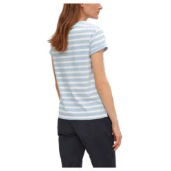 Comma Damen T-Shirt Light Blue Stripes 7 Comma Damen T-Shirt Light Blue Stripes -Modezauber Günstiges Geschäft comma shirt striped light blue 50g5 hinten