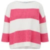 Comma Damen 3/4 Arm Pullover Raspberry Pink Stripes