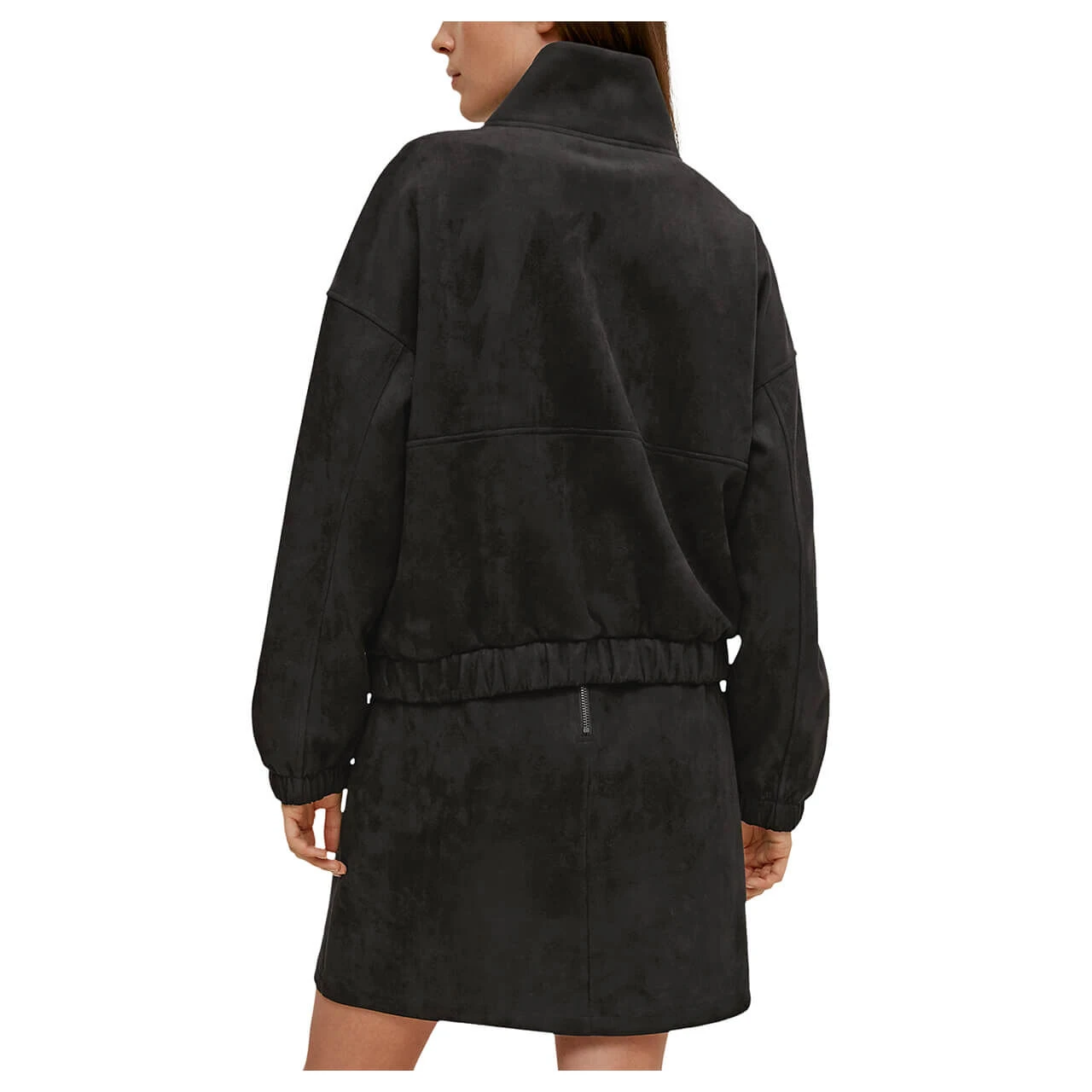 Comma Damen Sweatshirt Velvet Black Mat 3 Comma Damen Sweatshirt Velvet Black Mat – Bild 3