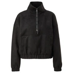 Comma Damen Sweatshirt Velvet Black Mat