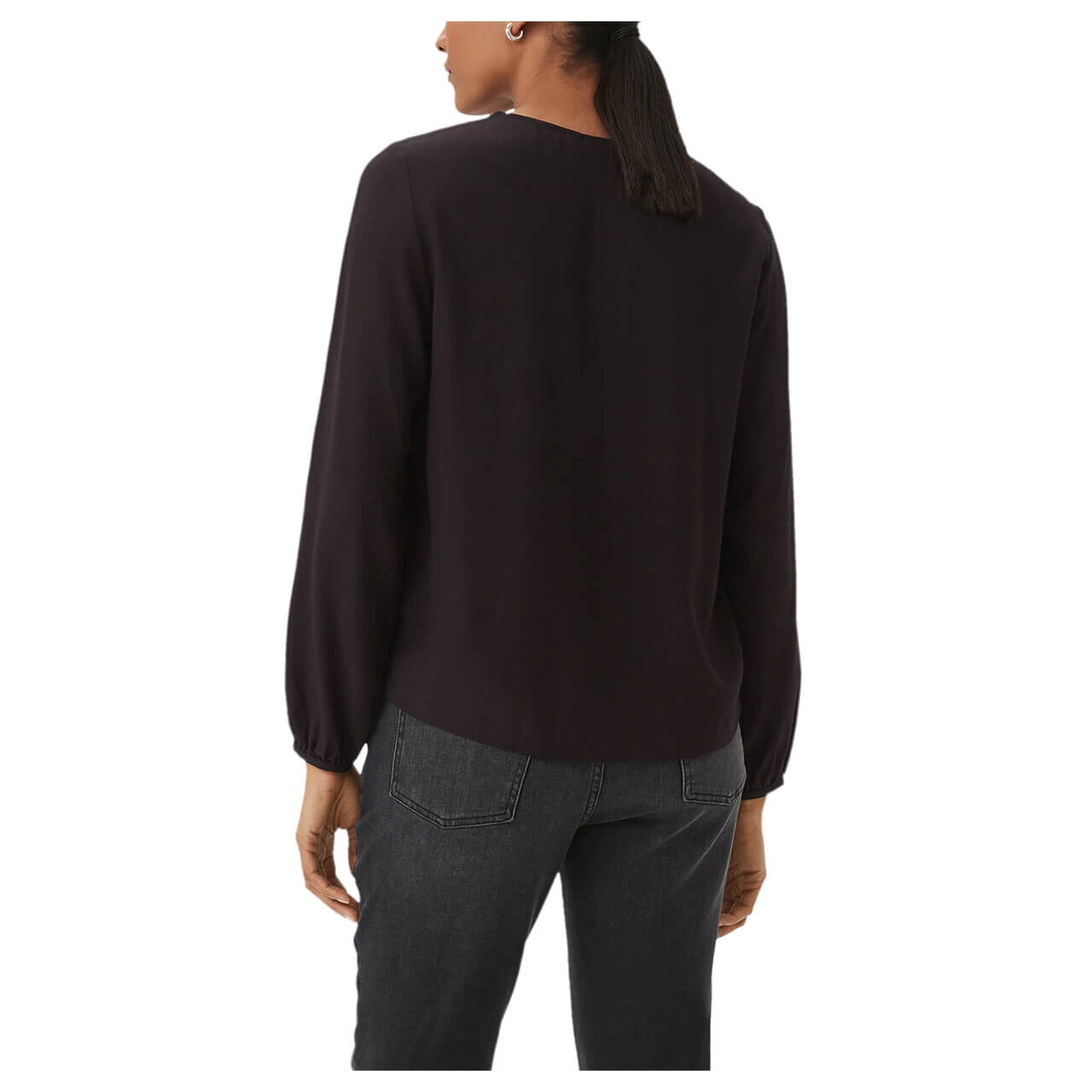 Comma Damen Langarm Bluse Soft Black 3 Comma Damen Langarm Bluse Soft Black – Bild 3