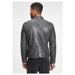 Gipsy (by Mauritius) Herren Lederjacke Donnie Anthracite -Modezauber Günstiges Geschäft gipsy donnie jacke anthracite ansicht model hinten