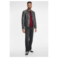 Gipsy (by Mauritius) Herren Lederjacke Donnie Anthracite -Modezauber Günstiges Geschäft gipsy donnie jacke anthracite ansicht model vorn