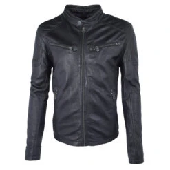 Gipsy (by Mauritius) Herren Lederjacke Marc Navy Black
