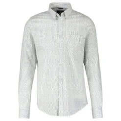 Lerros Herren Langarm Hemd White Green Dots