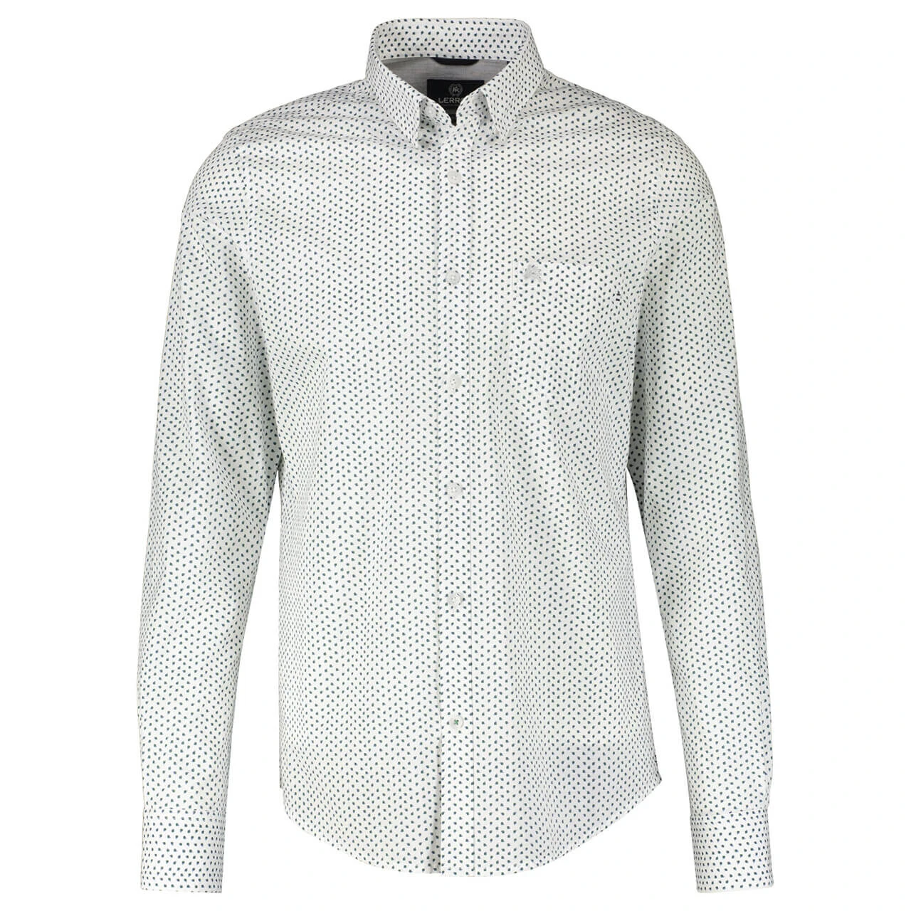Lerros Herren Langarm Hemd White Green Dots 1 Lerros Herren Langarm Hemd White Green Dots