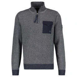 Lerros Herren Troyer Pullover Classic Navy Melange