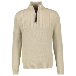 Lerros Herren Troyer Pullover Tender Beige Melange