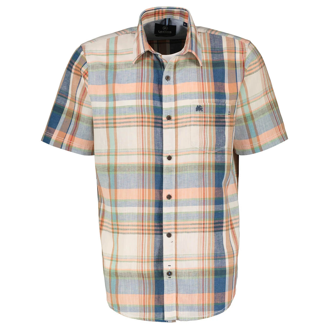 Lerros Herren 1/2 Arm Hemd Broken White Check 1 Lerros Herren 1/2 Arm Hemd Broken White Check