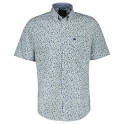 Lerros Herren 1/2 Arm Hemd Vintage White Flower